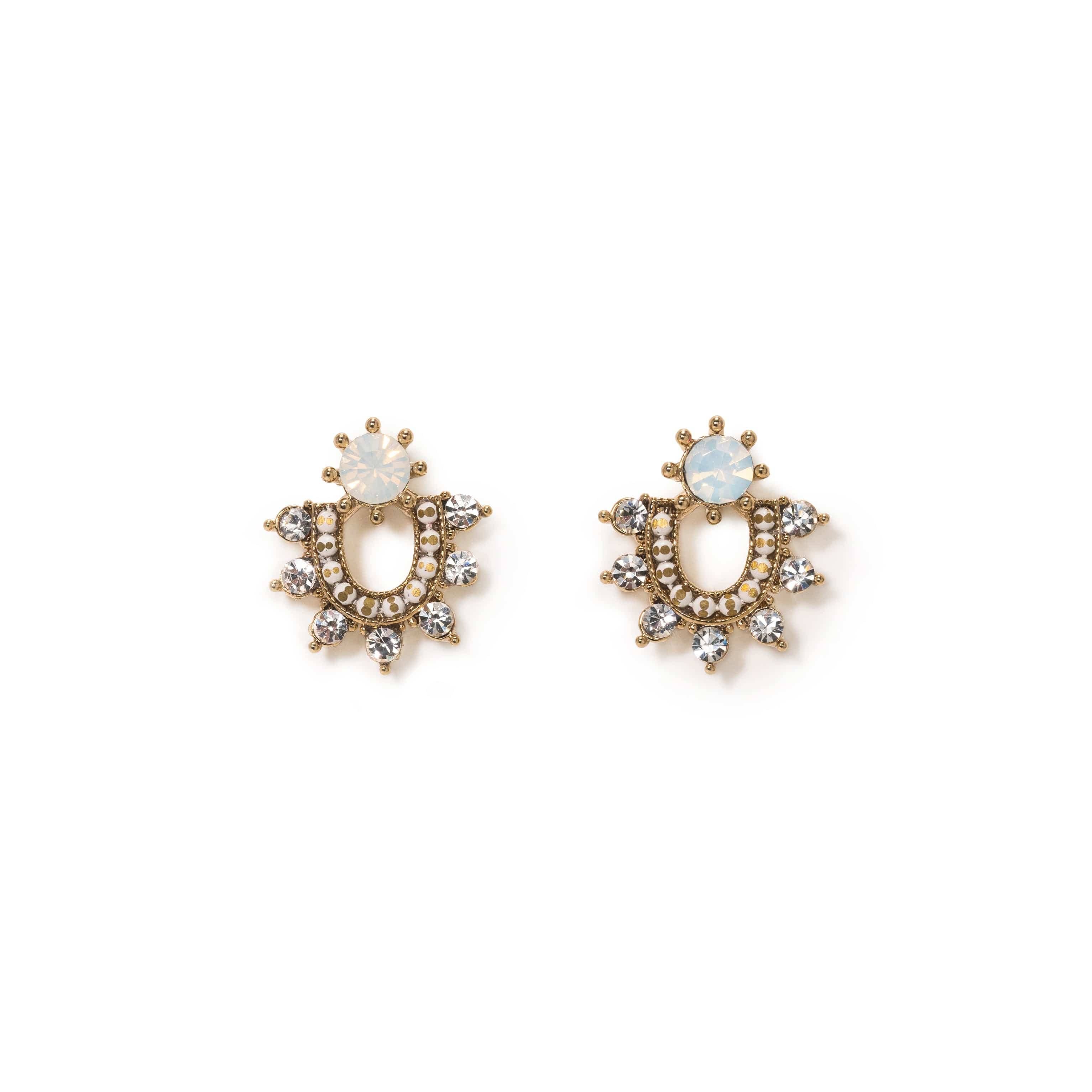 Fate Stud Earrings: White Opal