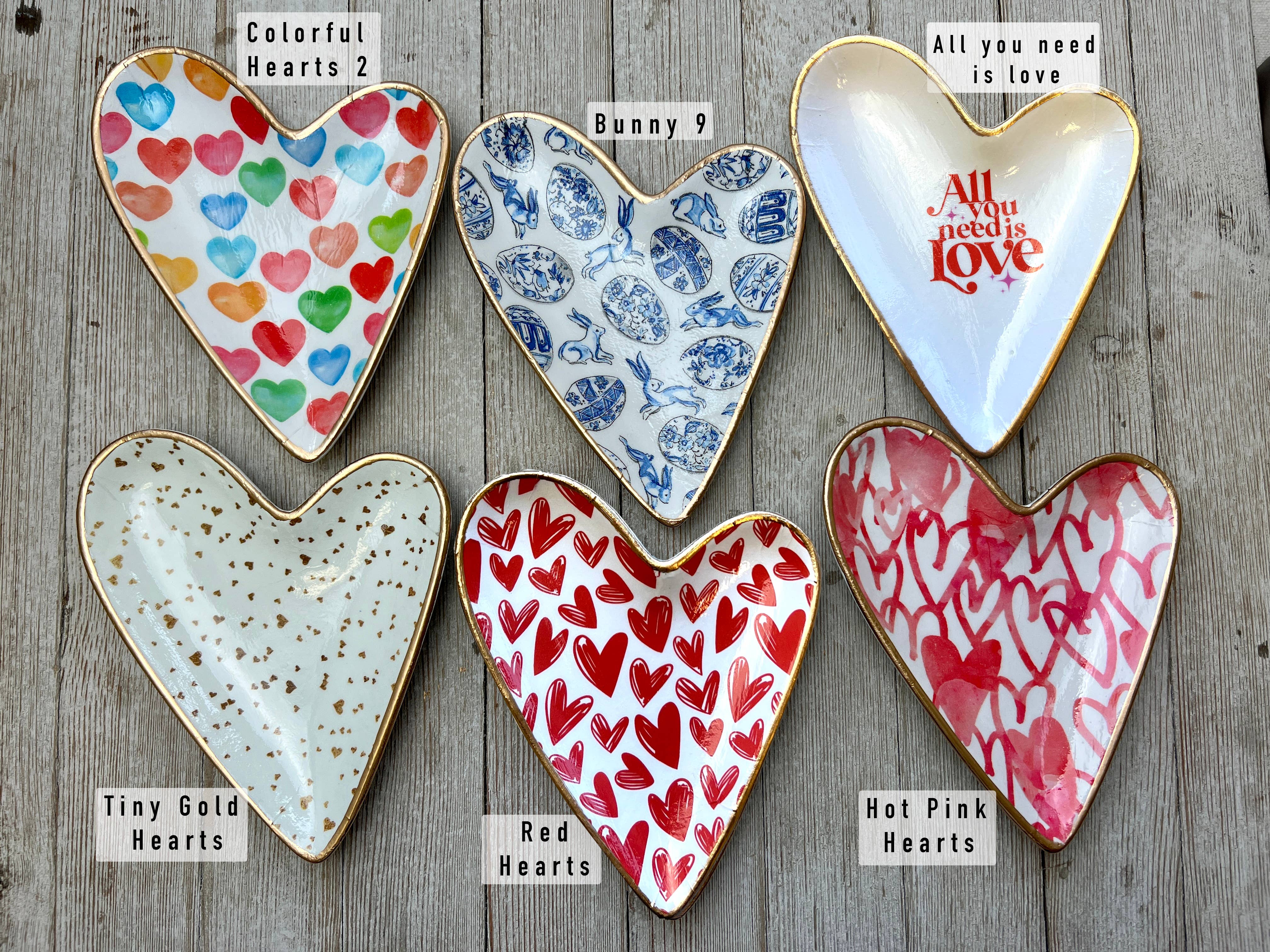 Easter & Valentines Ceramic Heart Dish: Red Hearts
