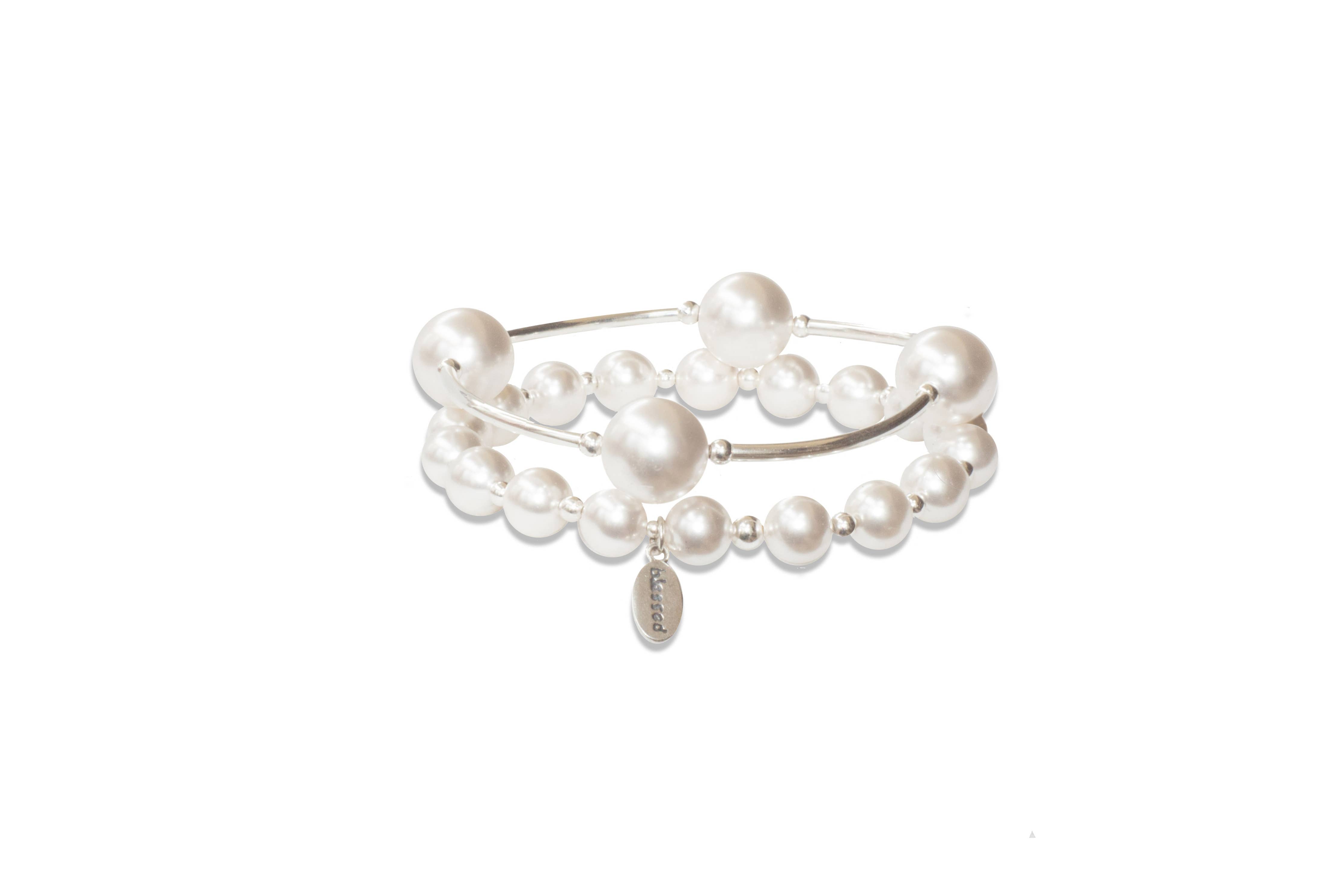 12mm White Pearl Blessing Bracelet: S