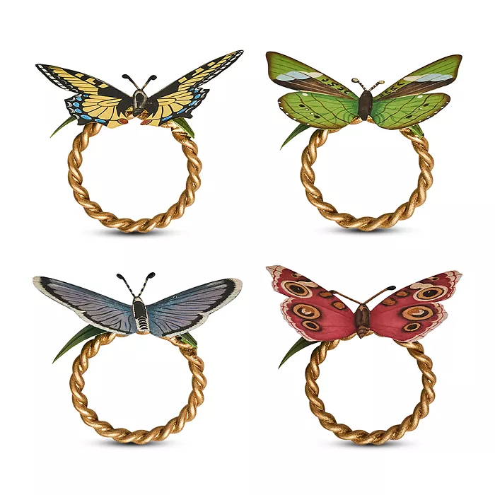 Hand-painted Butterfly Napkin Ringds