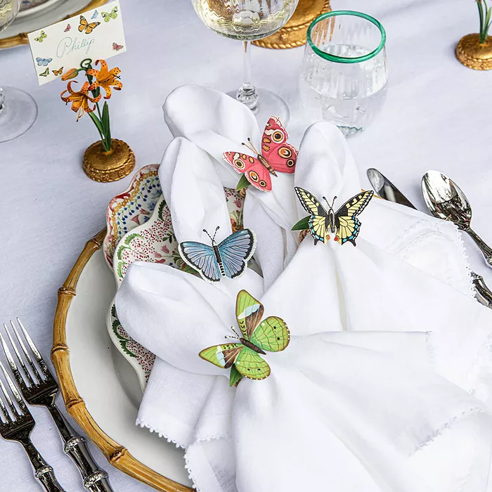 Hand-painted Butterfly Napkin Ringds