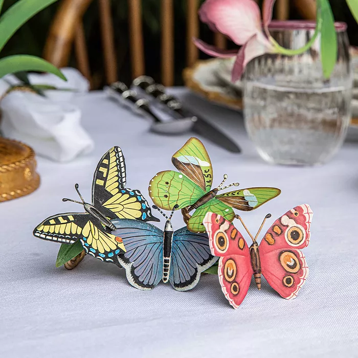 Hand-painted Butterfly Napkin Ringds