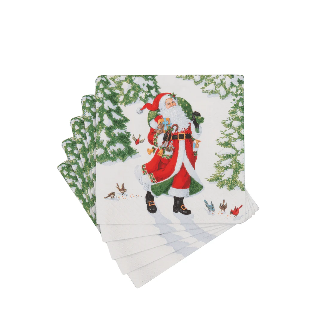 Woodland Santa Cocktail Napkins