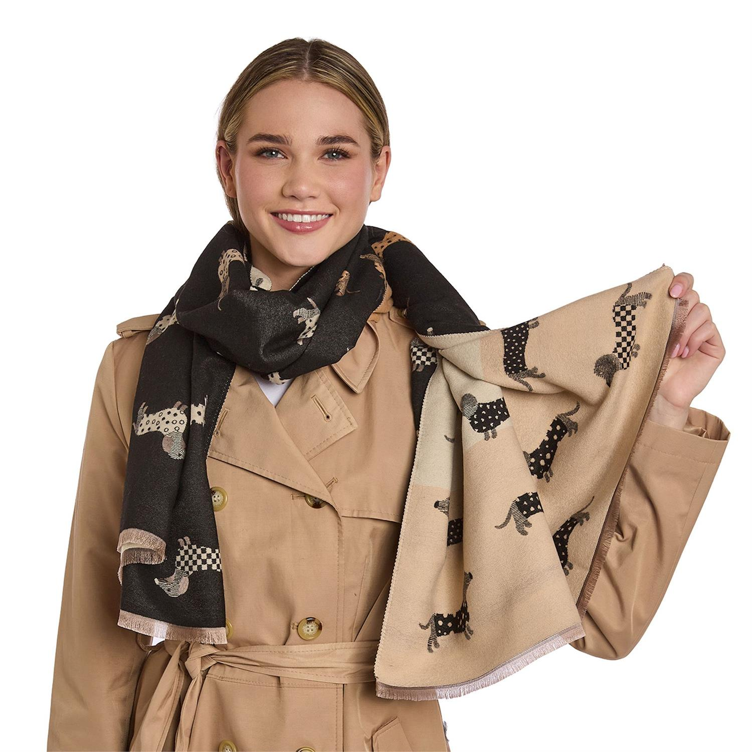 Good Dog Energy Reversible Scarf with Dog Print