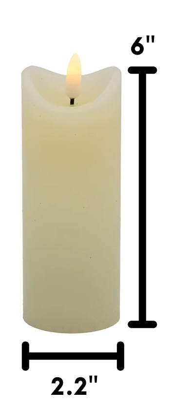 Battery Operated 3D Wick Flame LED Candles - 5"