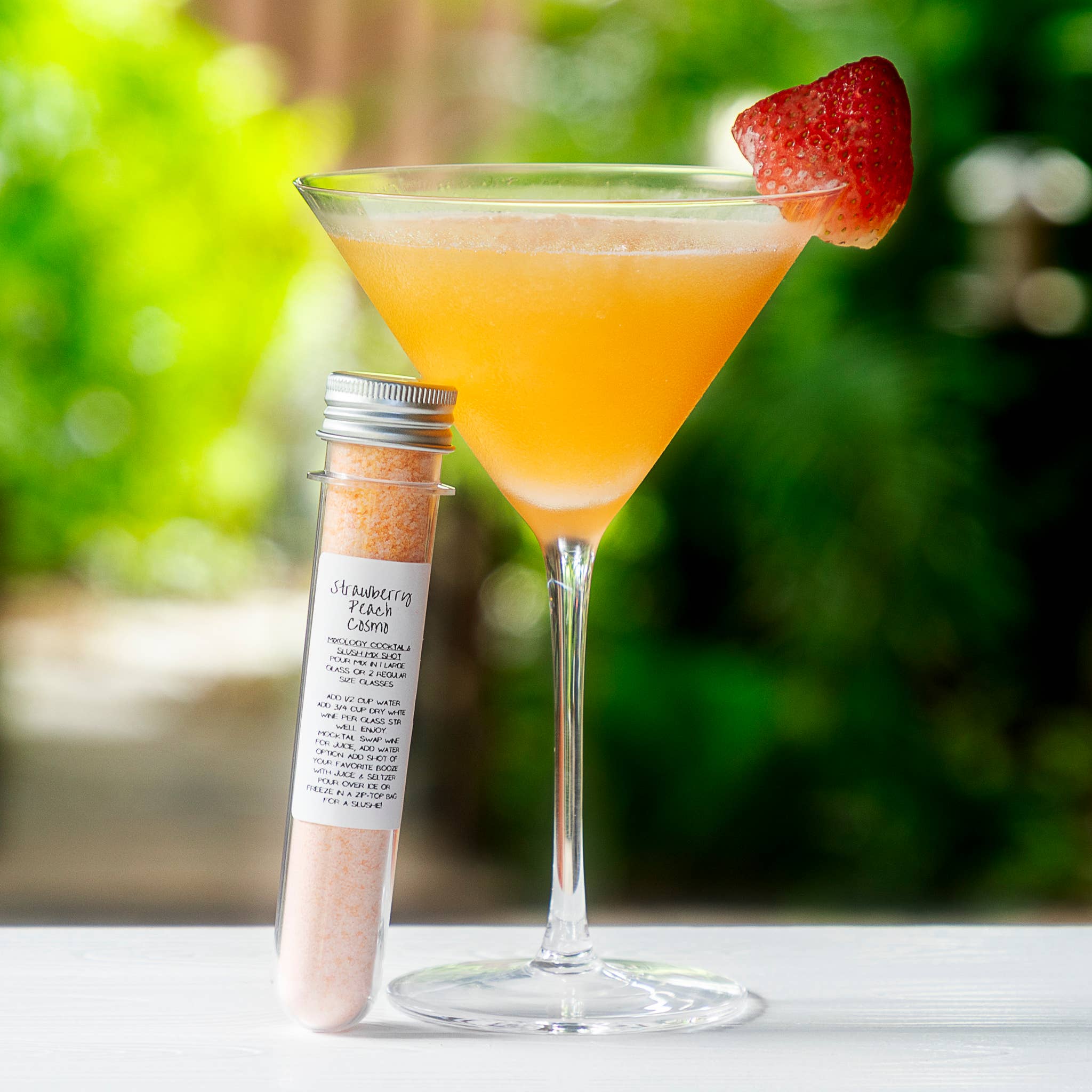 Cocktail Mix Shots: Strawberry Peach Cosmo