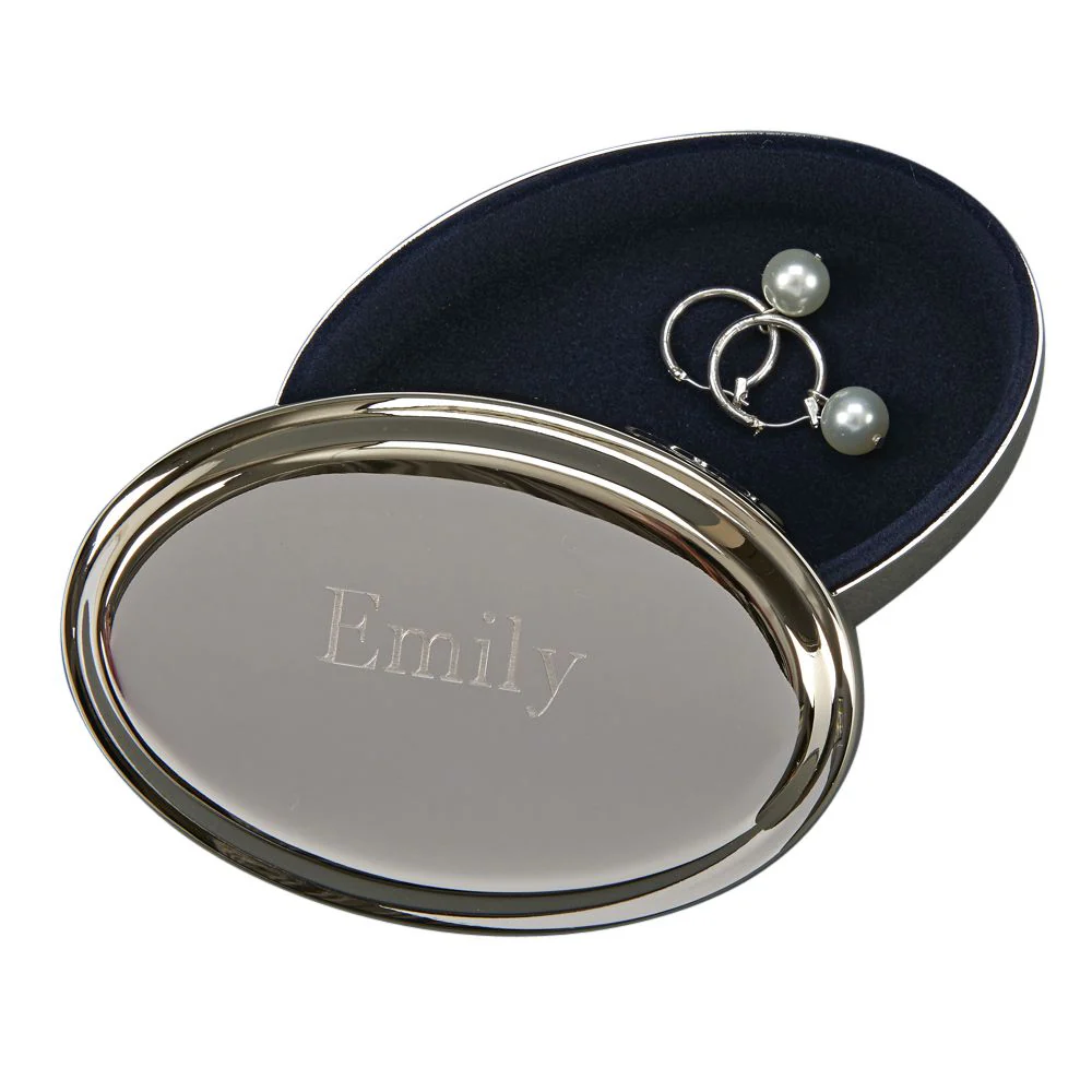 Polished Silver Oval Box