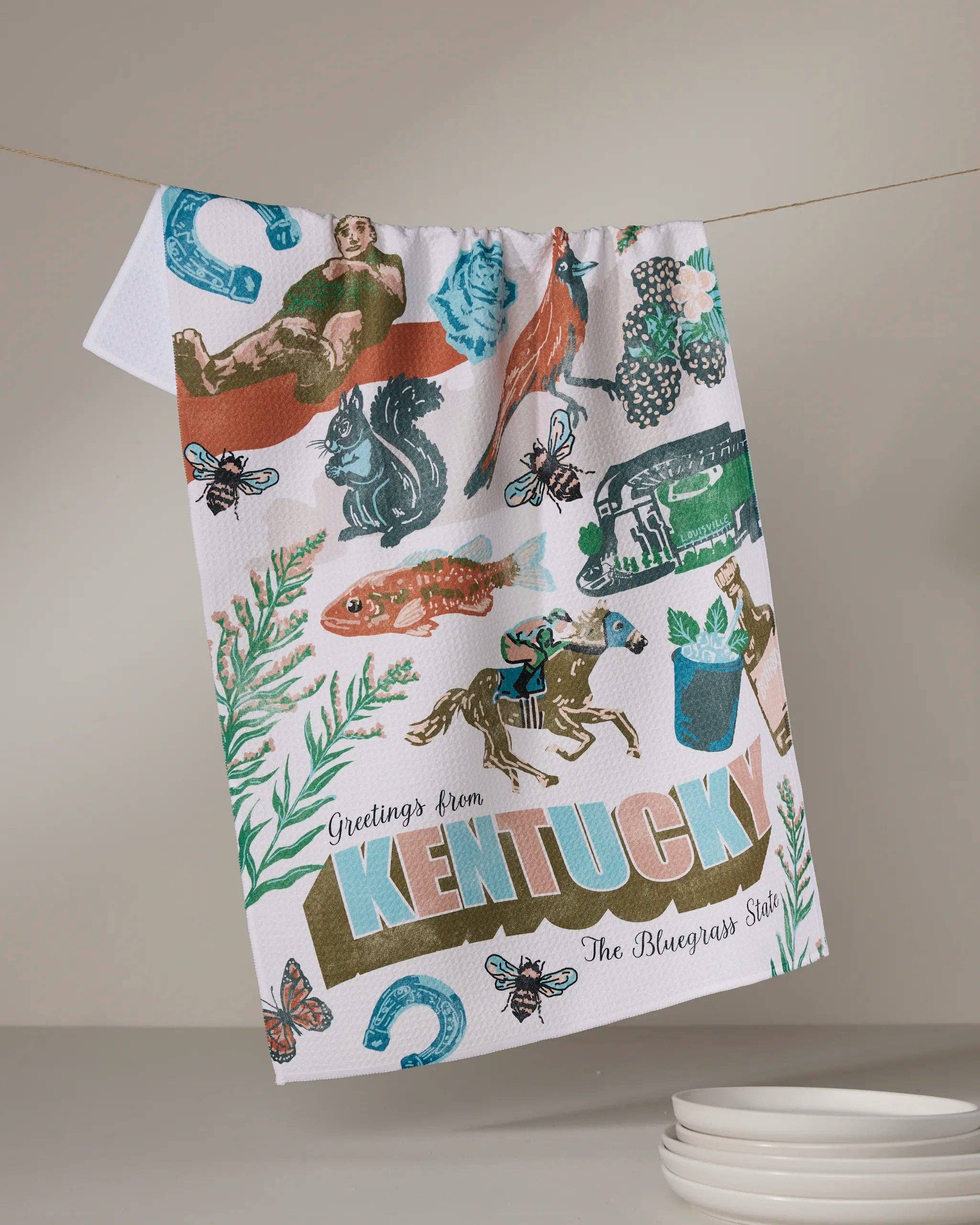 Greetings From Kentucky Tea Towel