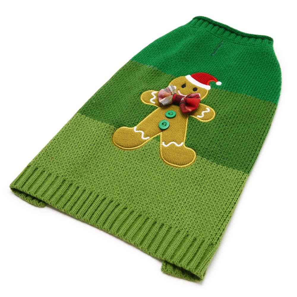 Dog Sweater Gingerbread Man : XS