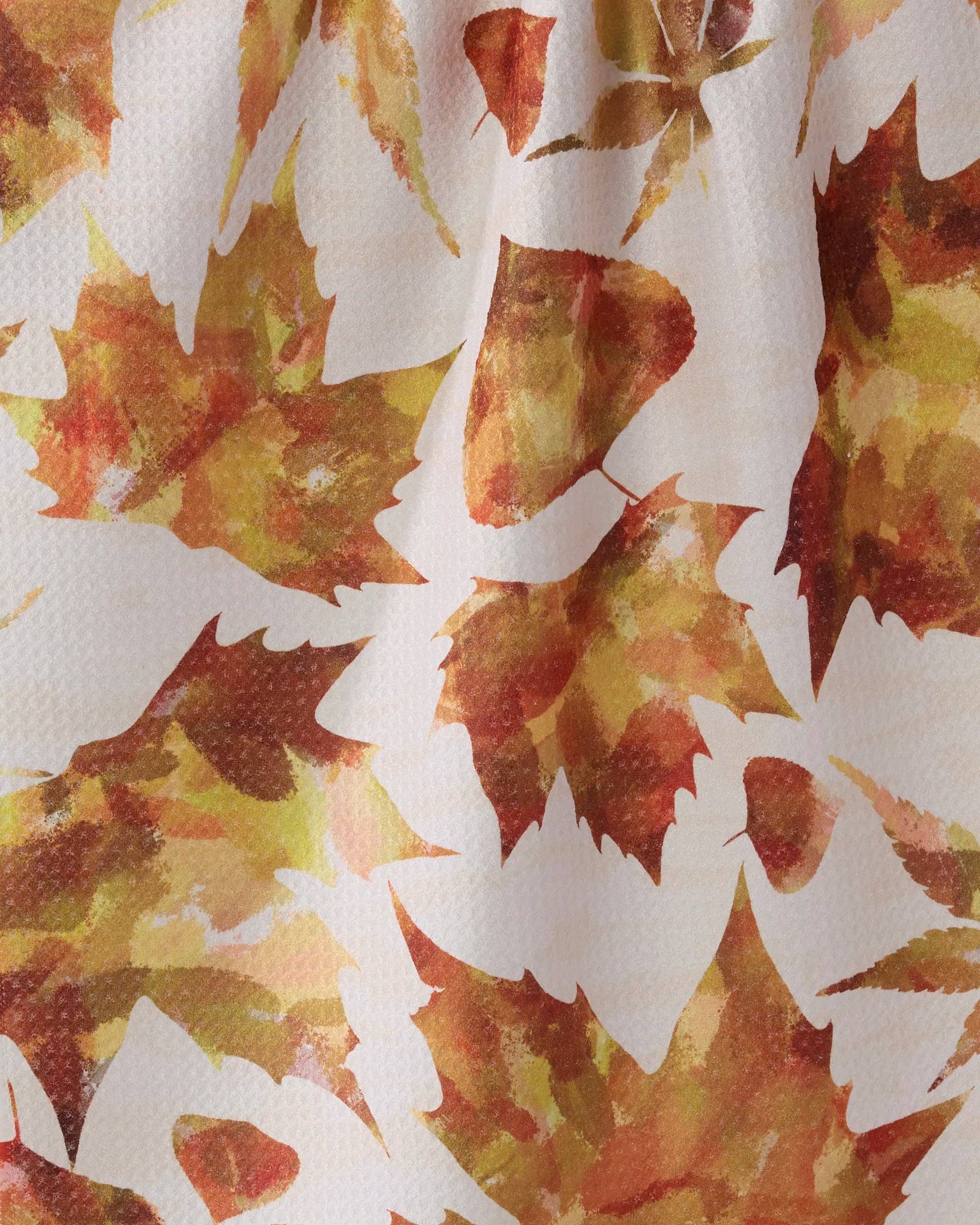 Geometry Painted Fall Tea Towel