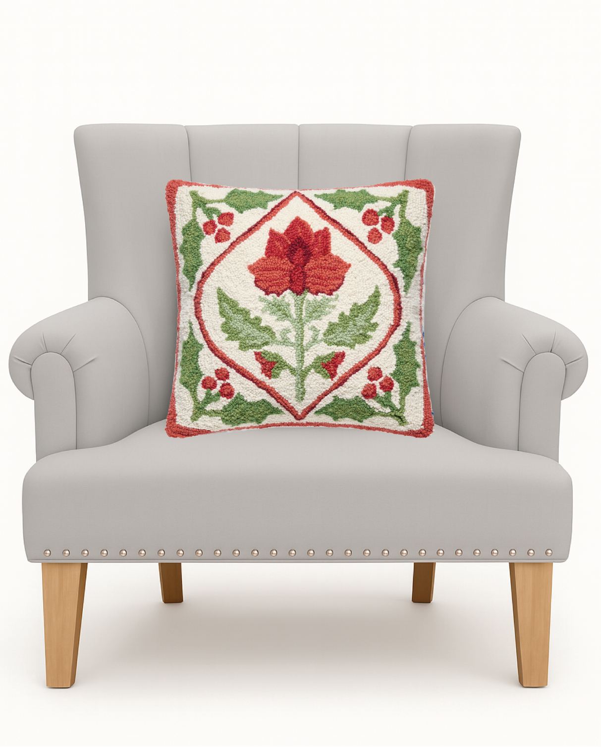 Holiday Mughal Flower Hook Pillow
