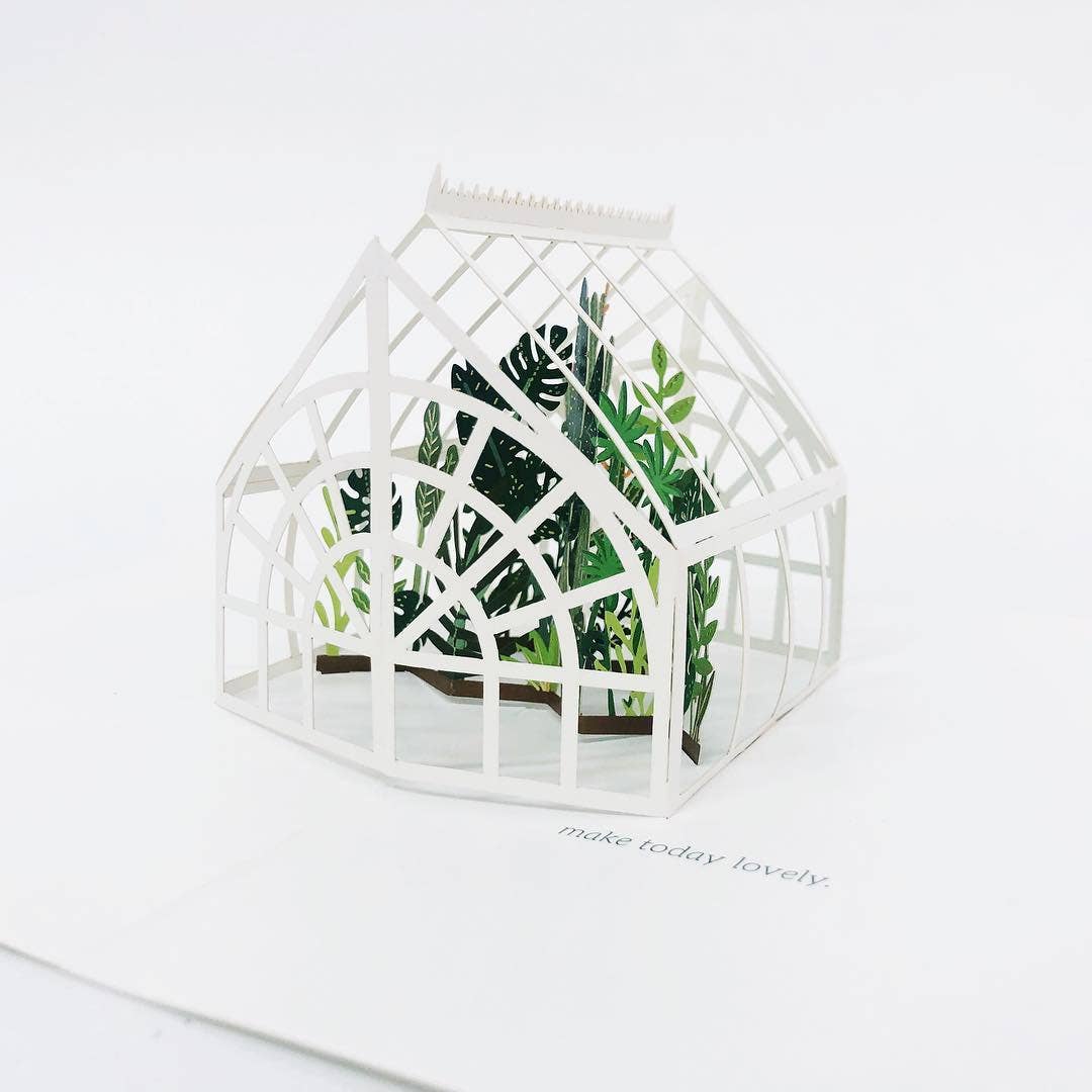 Green House Pop up Card