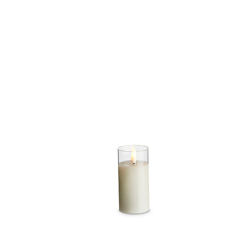 Glass Bat Pillar Candle Ivory 2x4