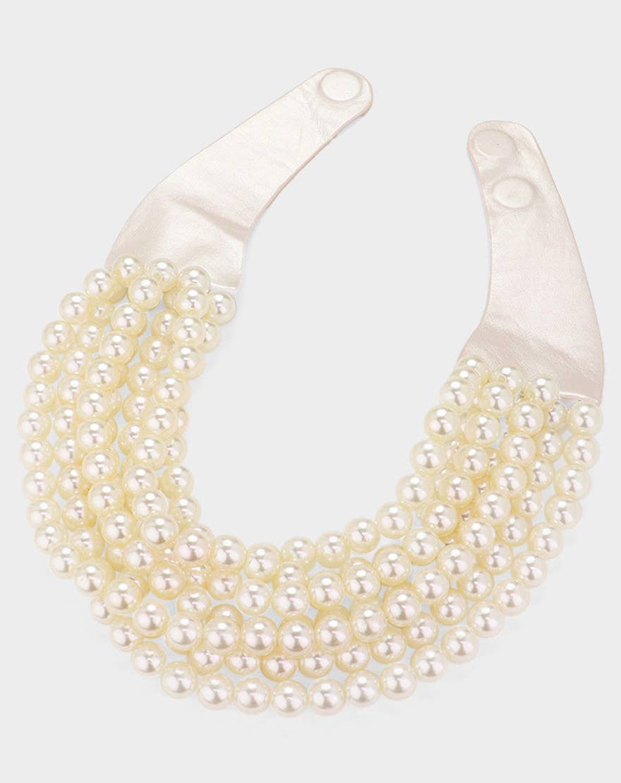 Chunky Pearl Beaded Layered Necklace