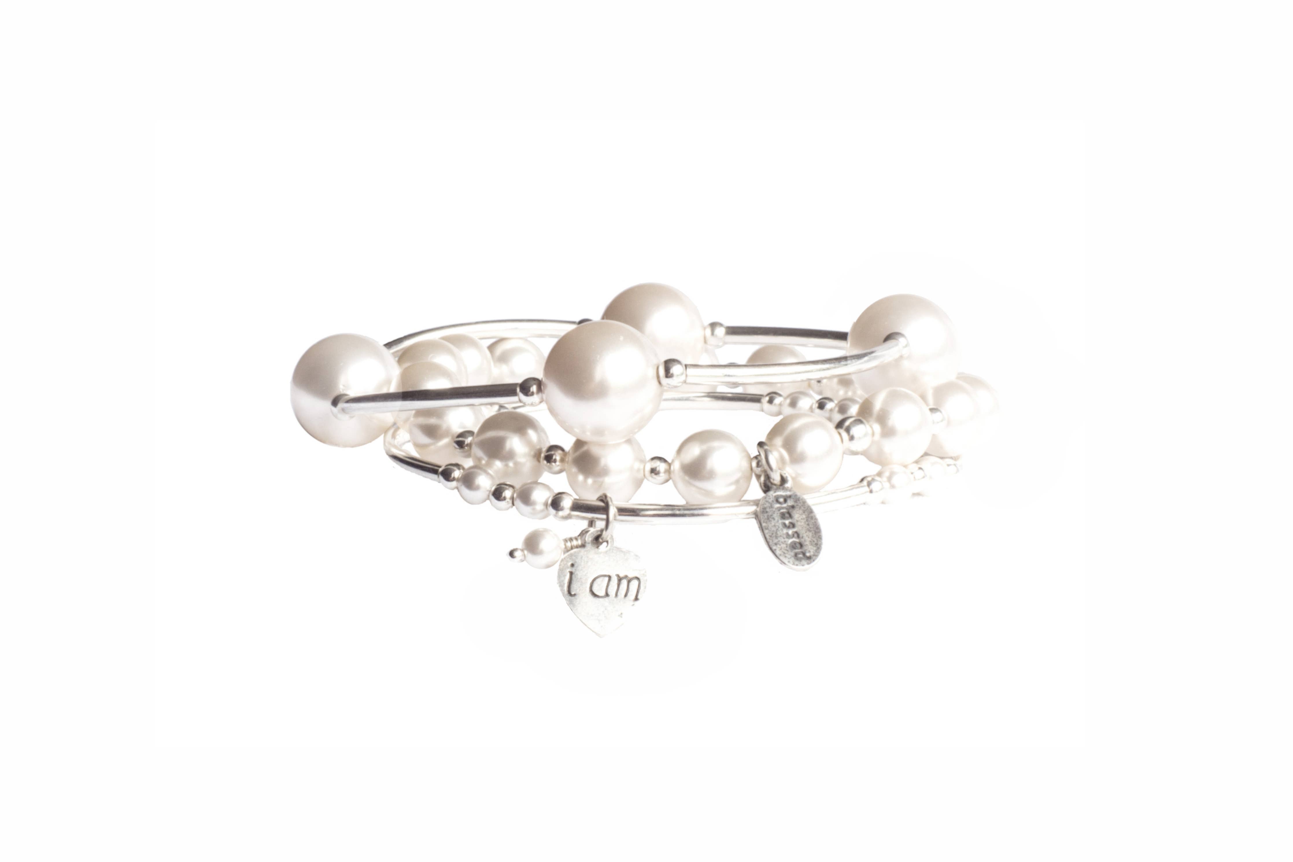 12mm White Pearl Blessing Bracelet: S