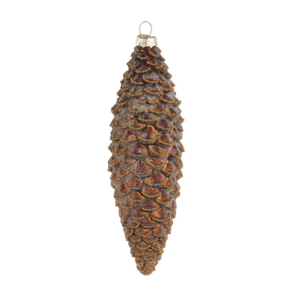 Flocked Pinecone Ornament