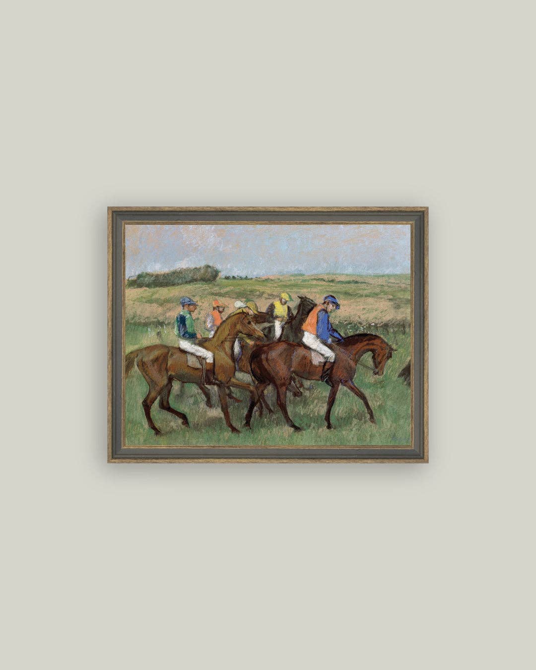 The Races Framed Antique Art: 15x11