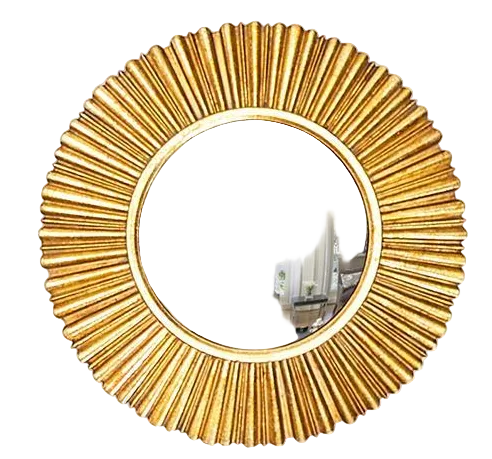 Gold Leaf Convex Wall Mirror - Small