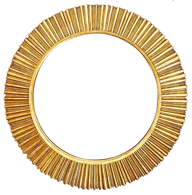 Gold Leaf Convex Wall Mirror - Large
