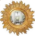 Gold Leaf Convex Wall Mirror Small