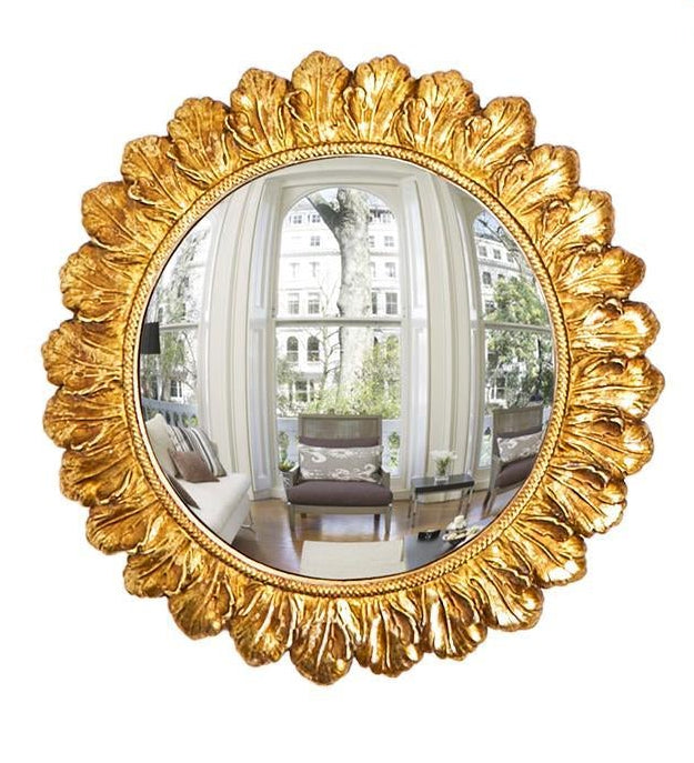 Gold Leaf Convex Wall Mirror Medium