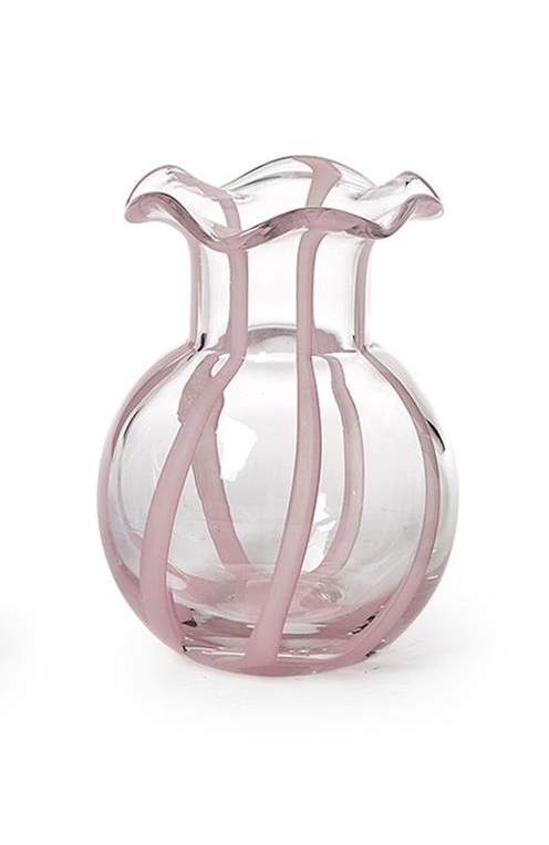 Pink Ruffled Ribbon Vase