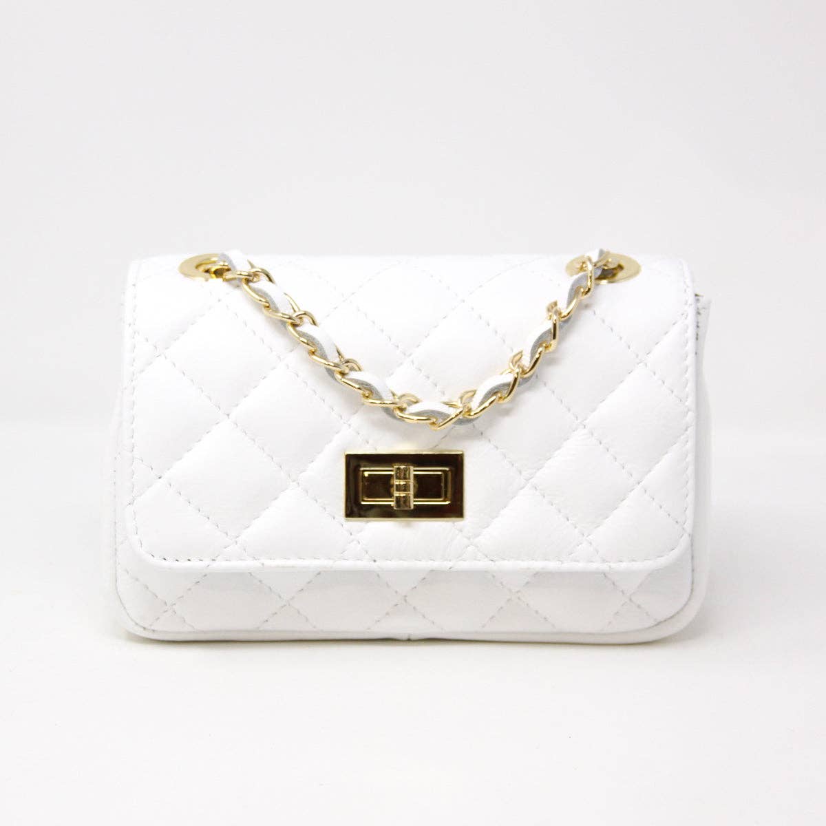 GF1195 GENUINE ITALIAN LEATHER EVENING CROSSBODY: GOLD