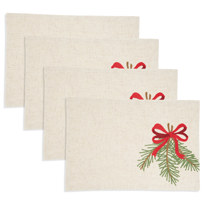 Pine Needle and Bow Placemat – 13" x 19" set/4