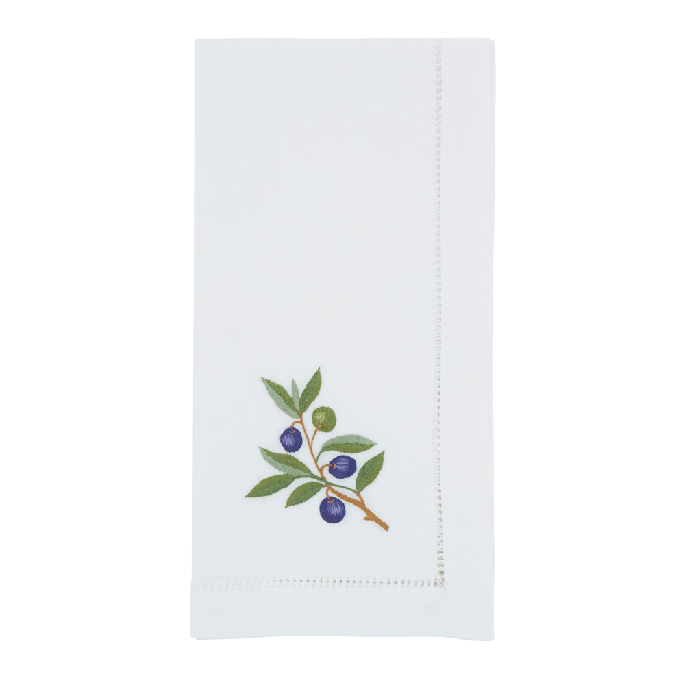 Embroidered Olive Napkin – 20" Square