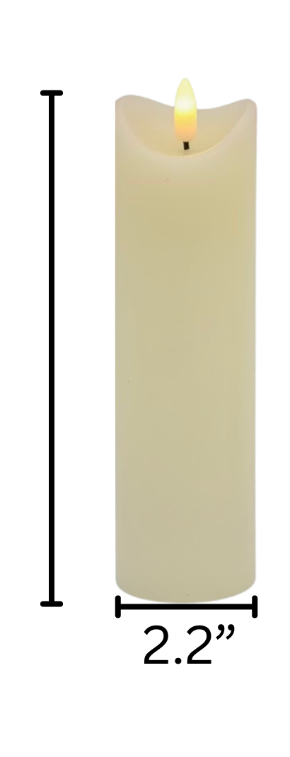 Battery Operated 3D Wick Flame LED Candles - 8"