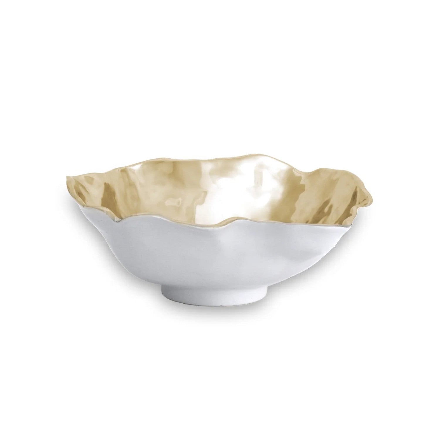 Thanni Maia Large Bowl (White and Gold)