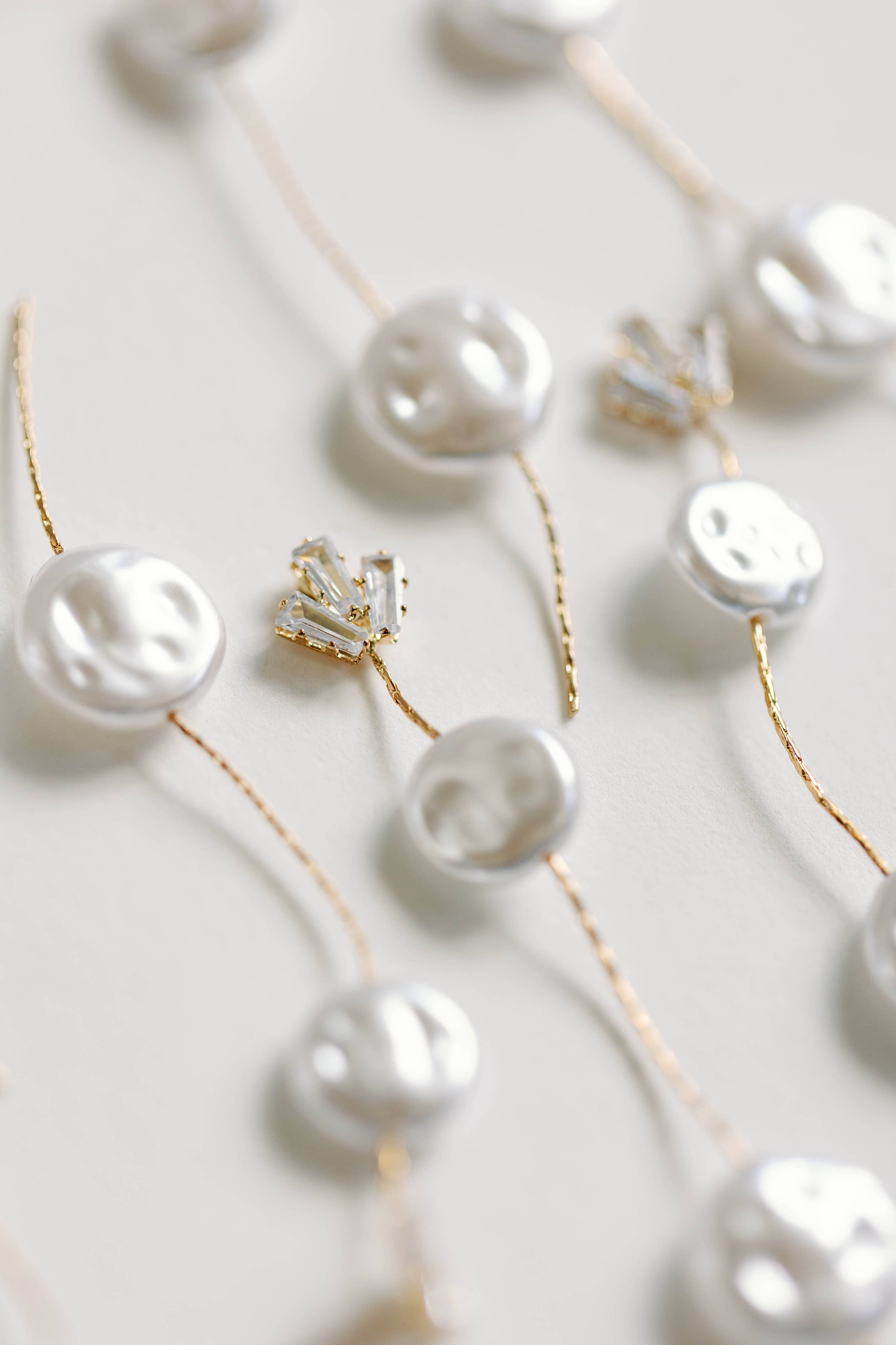 Pearl and Diamond  Statement Drop Earrings