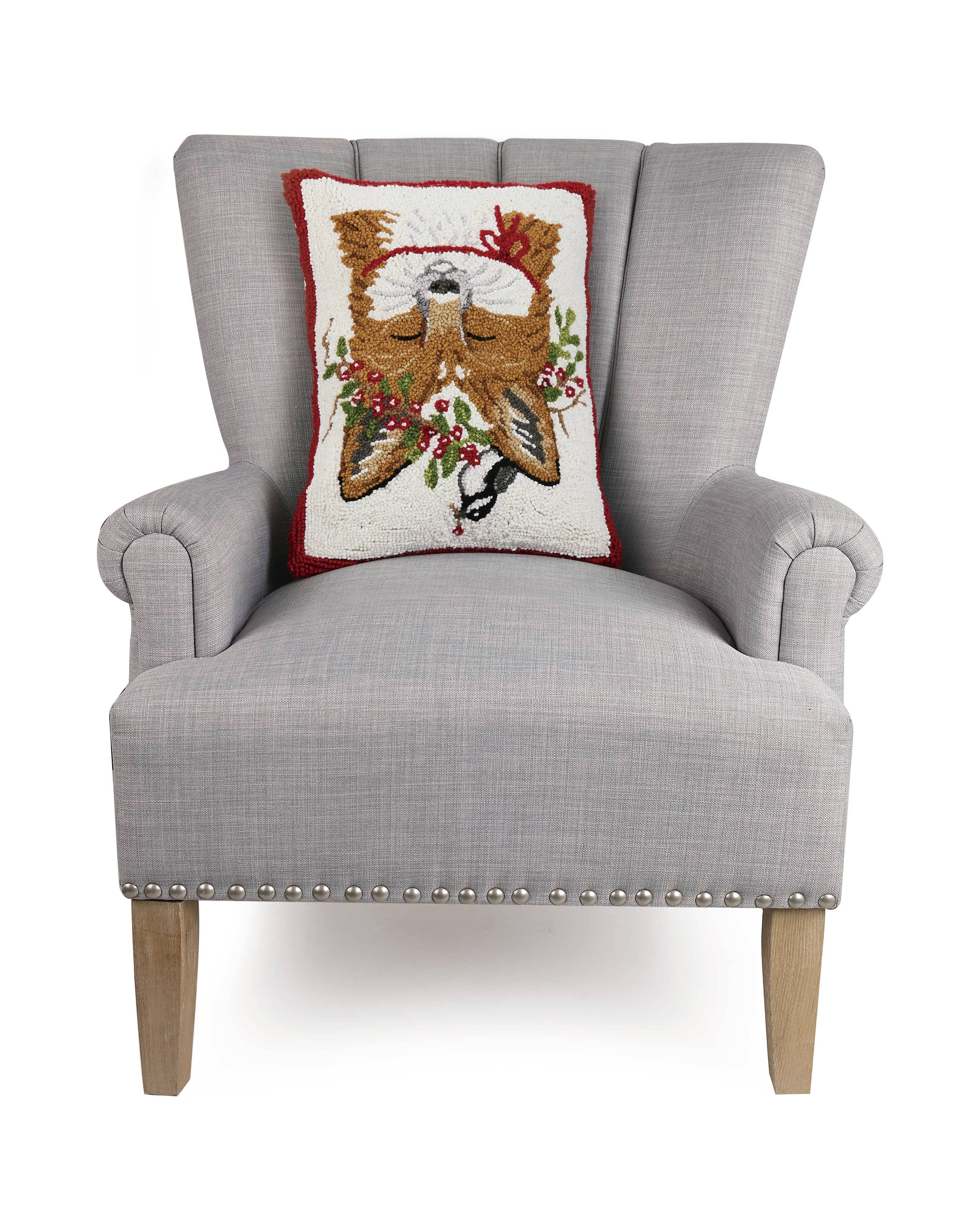 Fox Chickadee Hook Pillow - Mary Lake Thompson