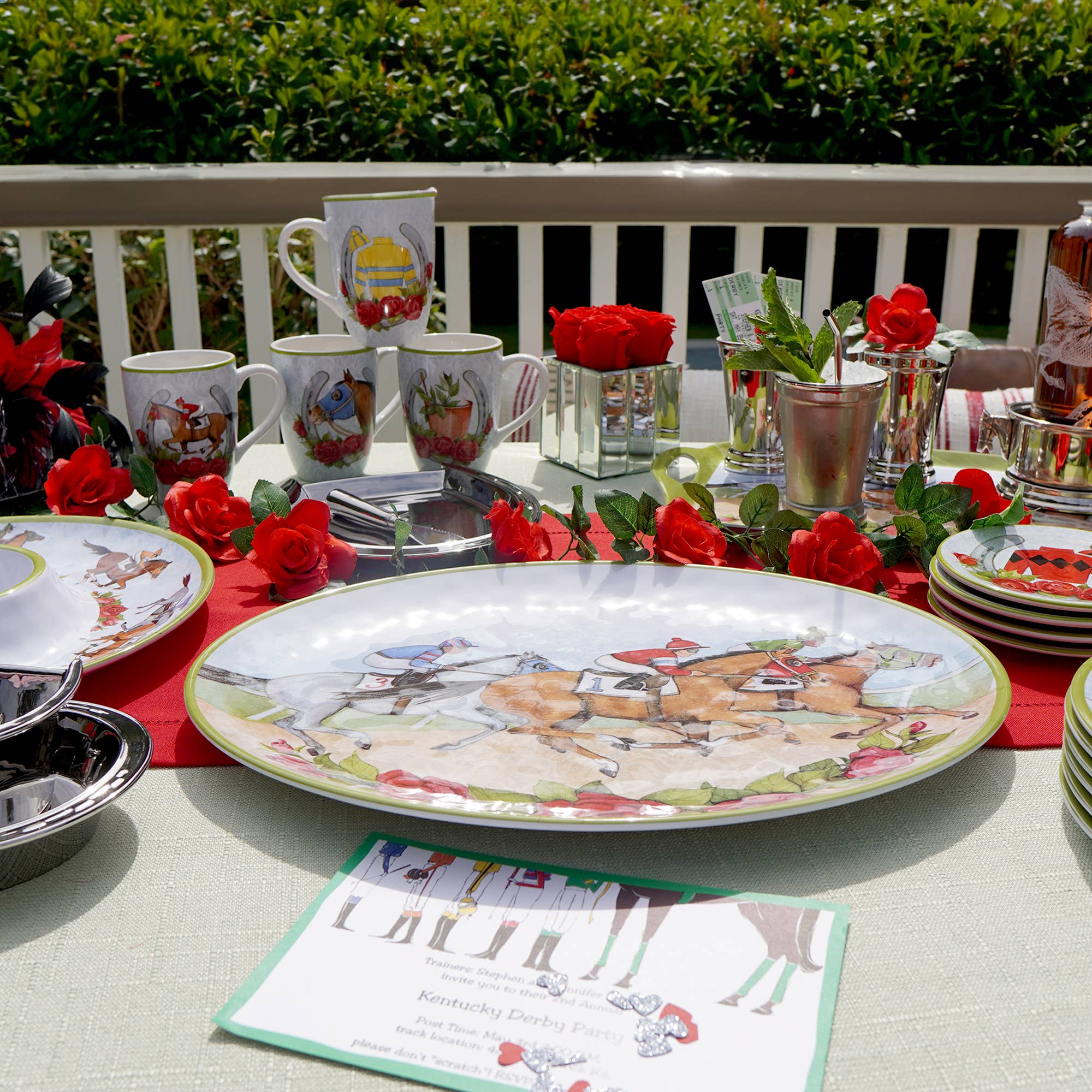 Day at the Races Melamine Oval Platter 18 x 13.5