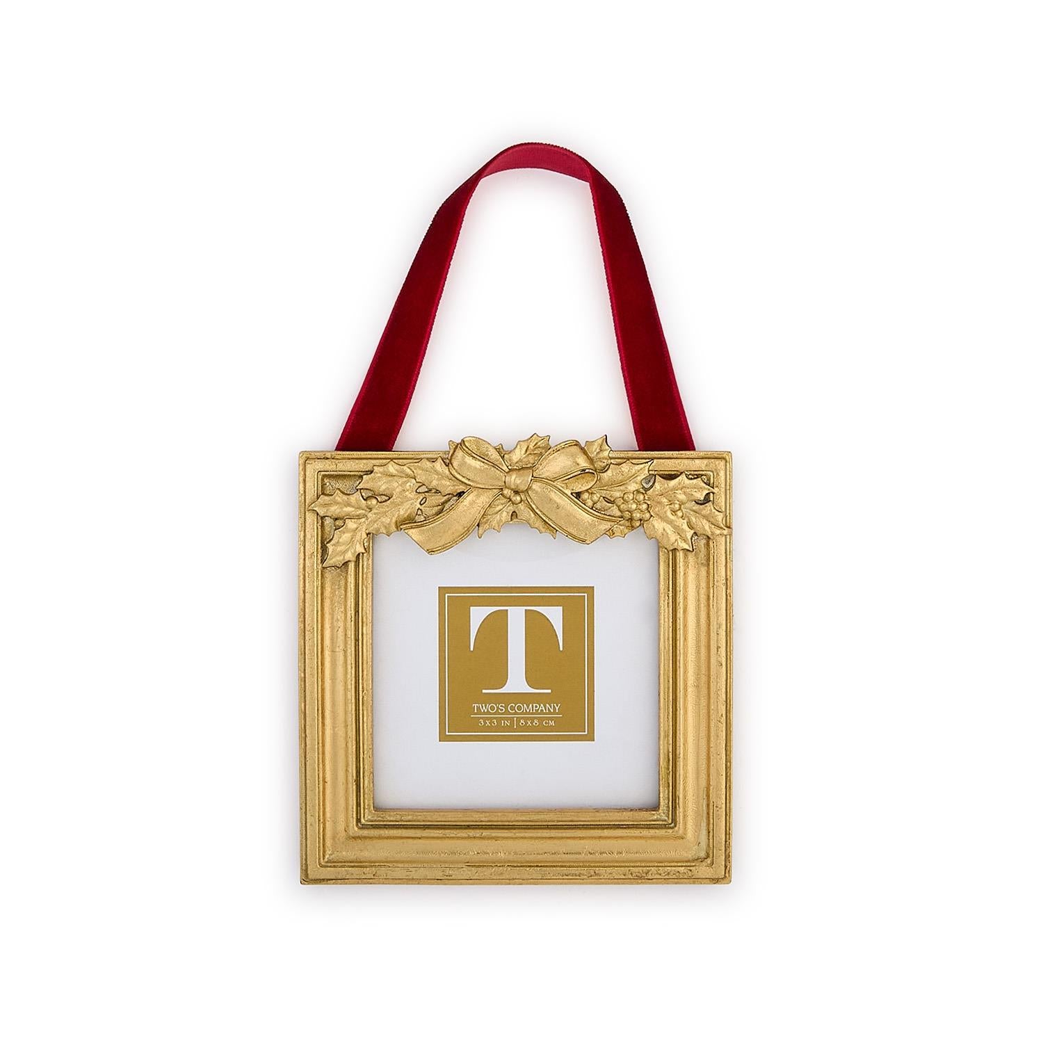 Holly Leaves Hanging Frame - Square