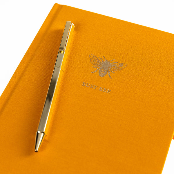 La Petite Presse Bee Fabric-Bound Journal with Pen