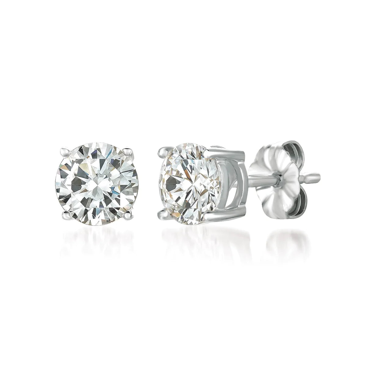 Stud Earrings Finished in Pure Platinum