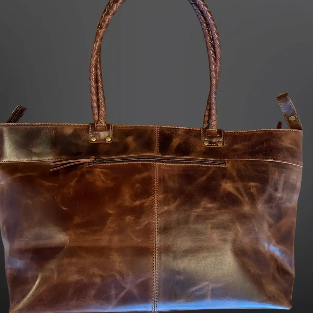 Equestrian Snaffle Bit Newmarket Leather Tote Bag Purse: Newmarket