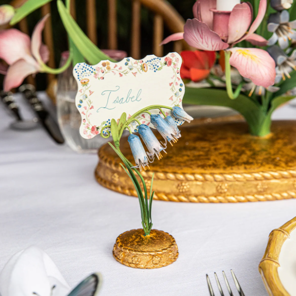 Hand-painted Bluebell Placecard holder-Blue