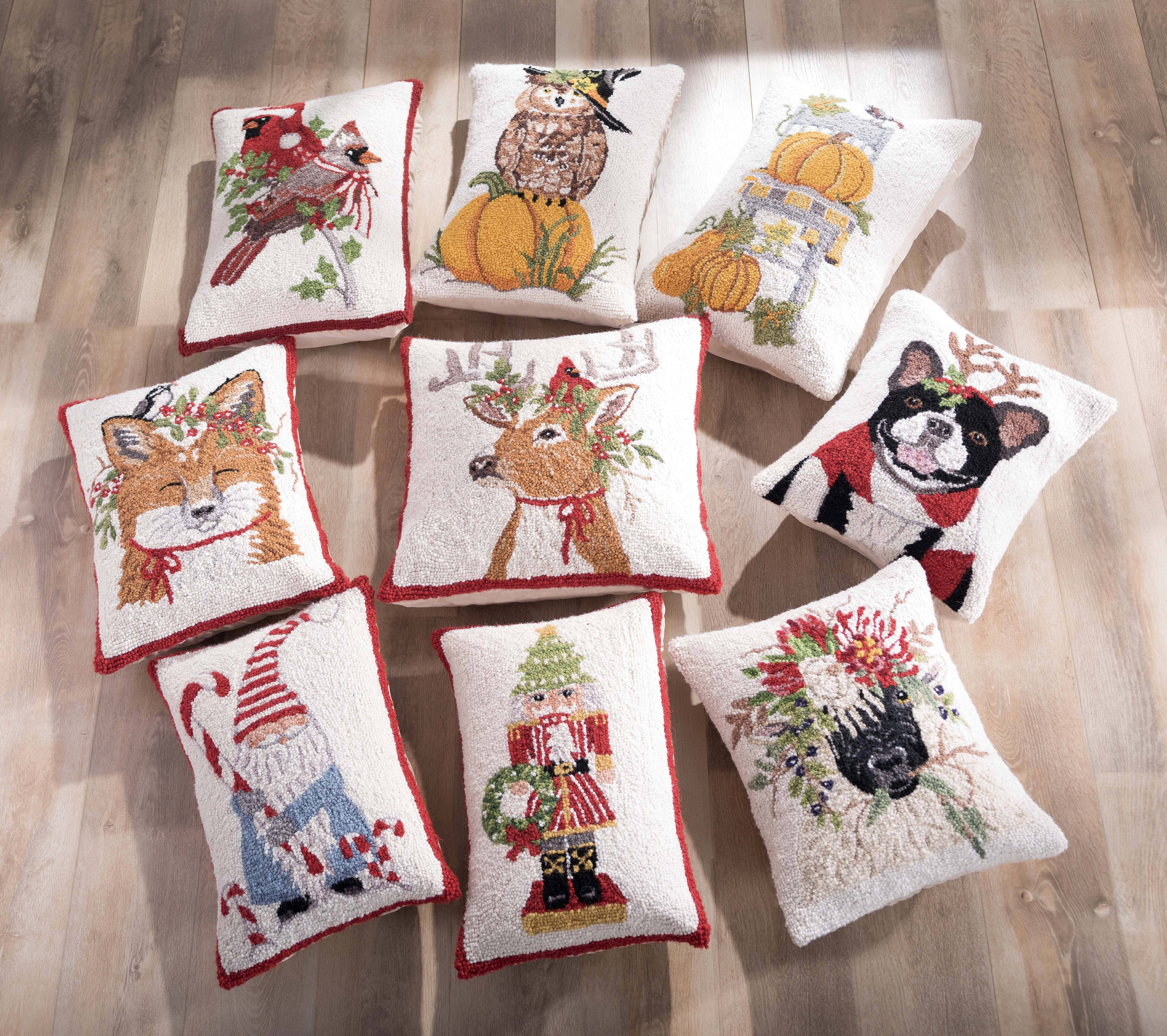 Fox Chickadee Hook Pillow - Mary Lake Thompson