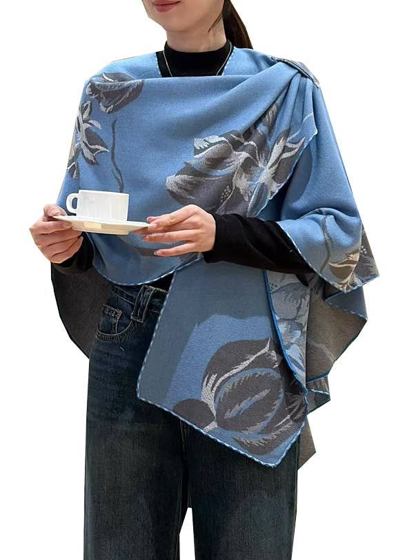 Light Blue / Gray Lotus Reversible Loop Wrap