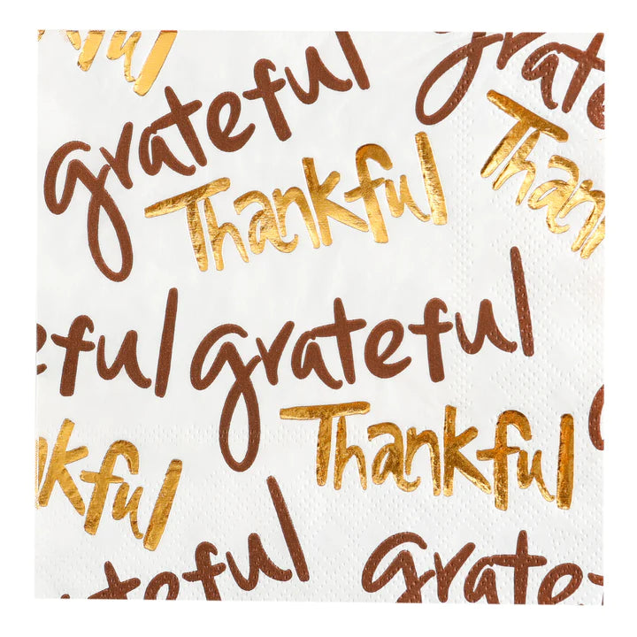Grateful/ Thankful Beverage Napkin