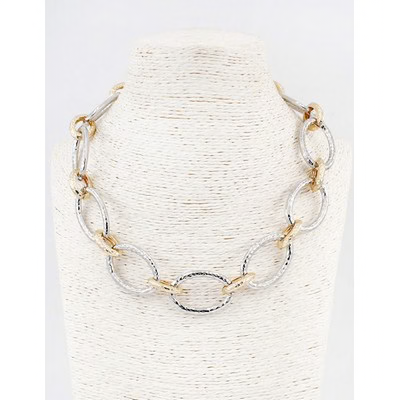 Chunky Two-tone Gold /Silver Link Necklace