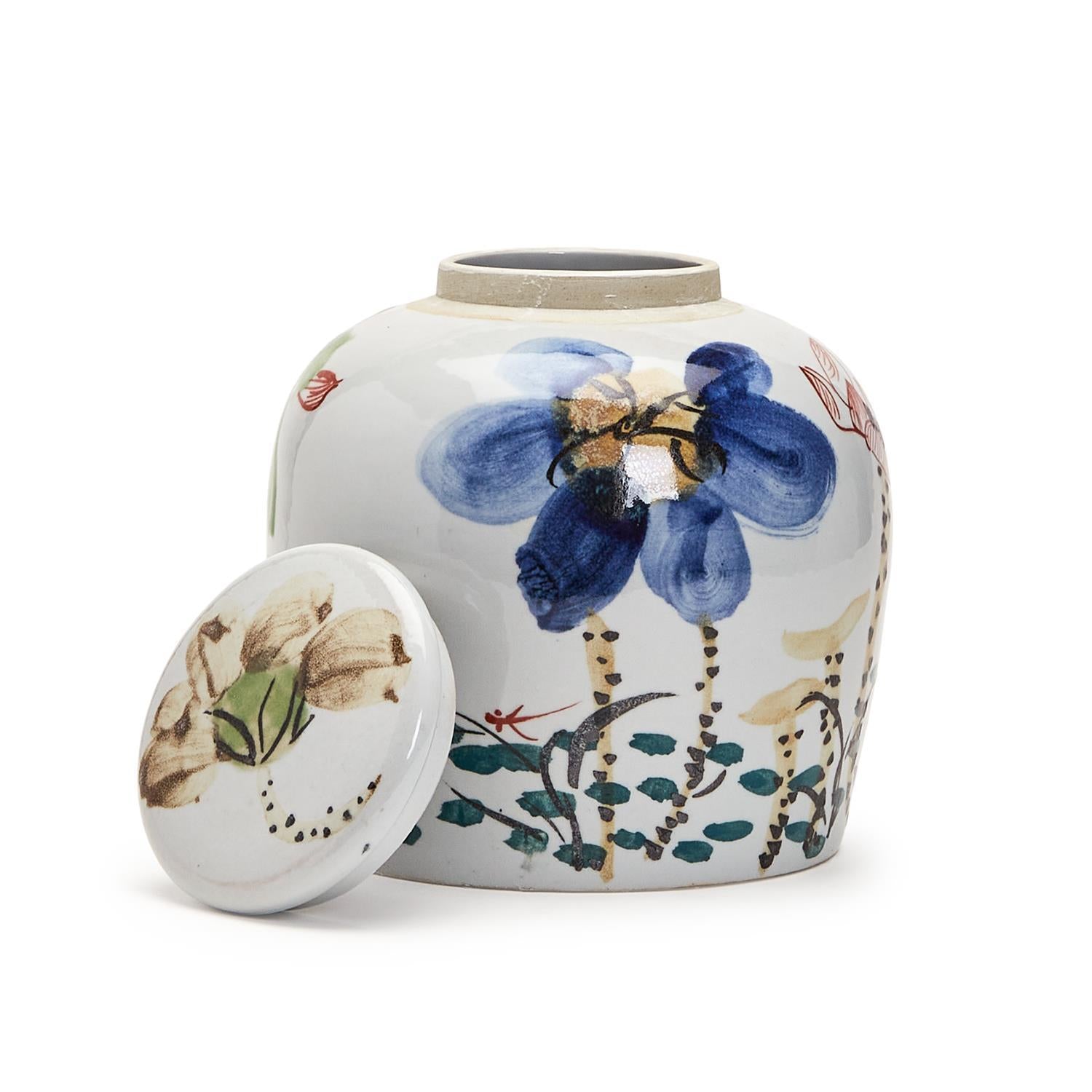 Japanese Flower Blossoms Jar