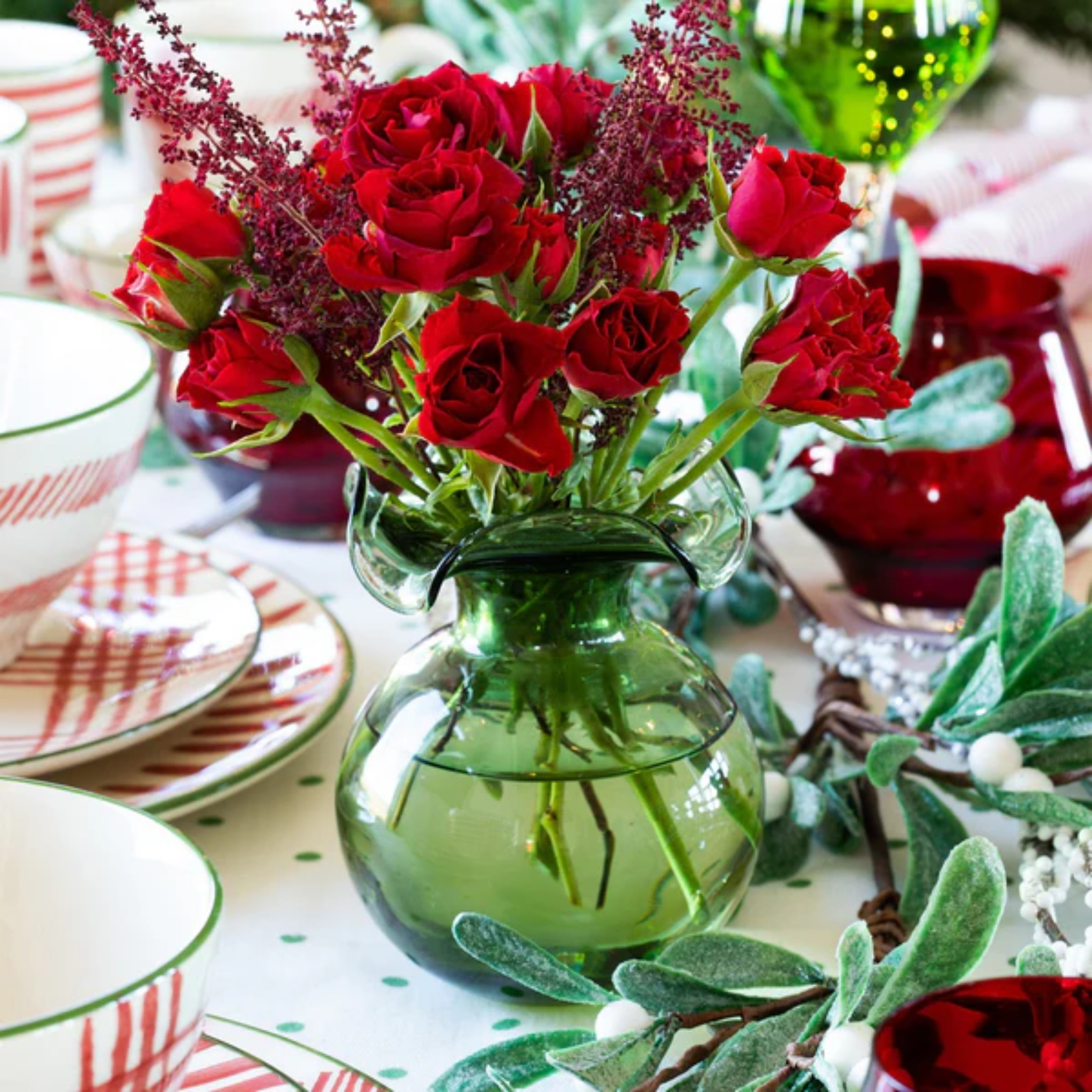 Hibiscus Dark Green Bud Vase