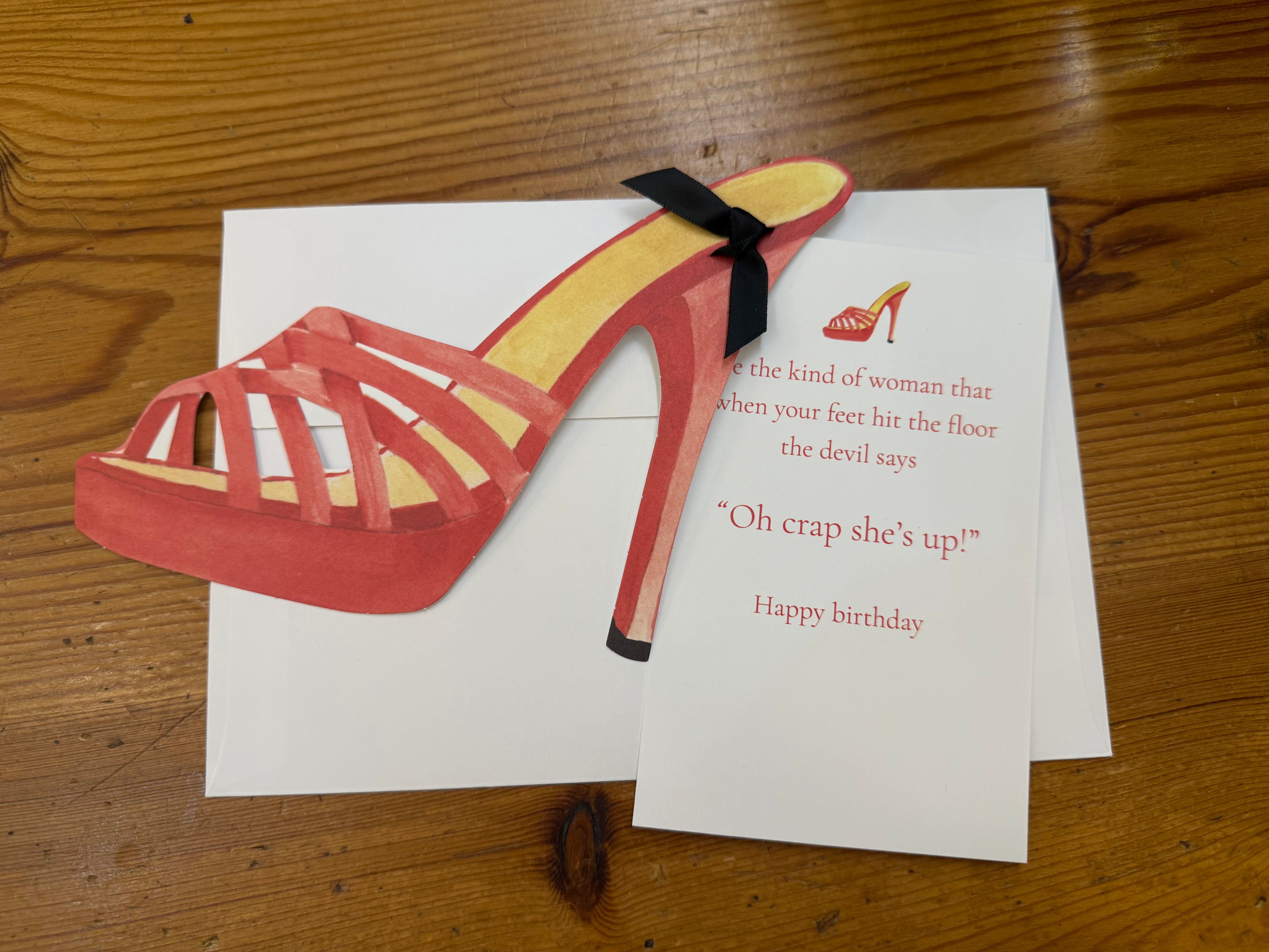 Red Strap Shoe Birthday Card