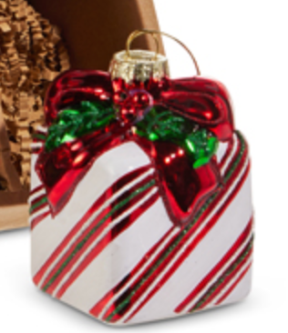 White Diagonal Striped Ornament