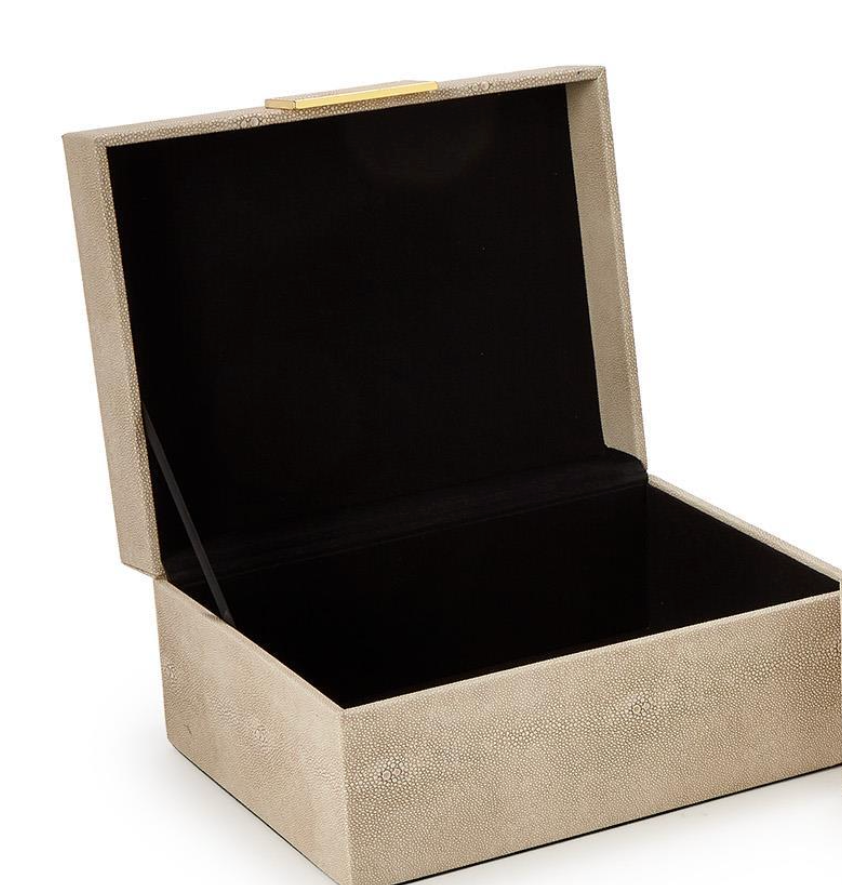 Cream Shagreen Decorative Box - Small