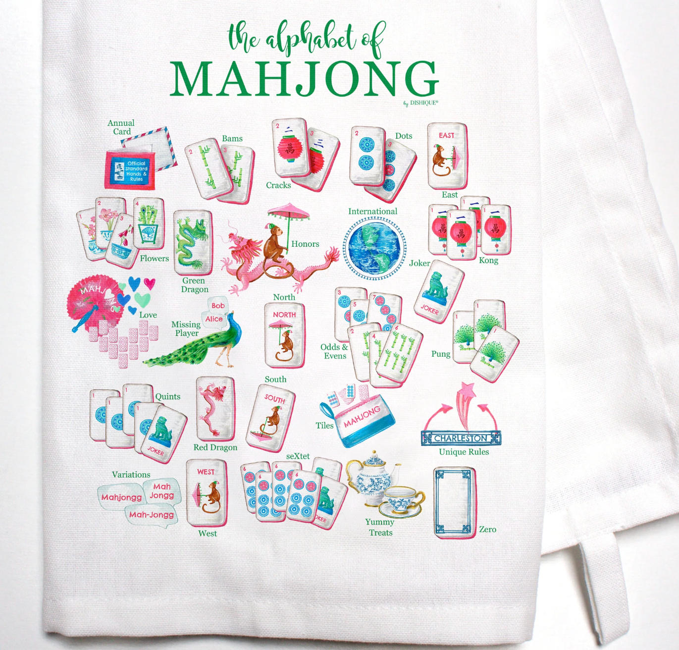 Mahjong Alphabet Bar Towel