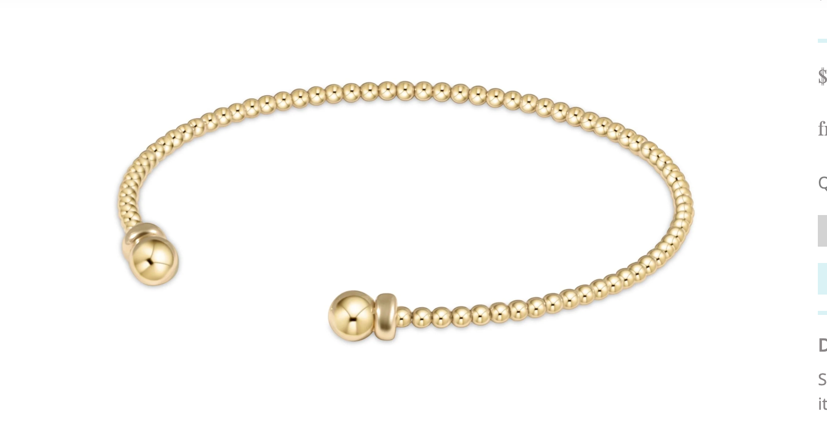 CL Gold 2 mm Bead Cuff